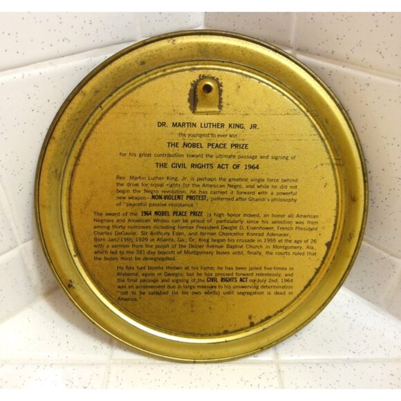 Vintage Reverend Martin Luther King Metal Wall Hanging Plate I have a dream - Picture 10 of 10